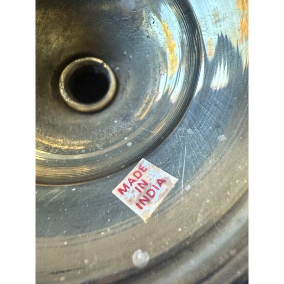 Vintage Brass Candlesticks Taper Holders 12” Mid Century Made In India Pair Set - Picture 4 of 6